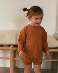 Pecan Solid Bamboo Lounge Set - Top & Bottom