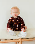 Maroon Bulldog Bamboo Sweatshirt Set - Top & Bottom