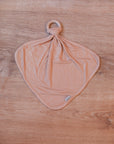 Blush Solid Bamboo Lovie with Wooden Ring