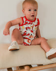 Crawfish Bamboo Henley Onesie with Snaps