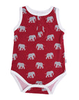 Elephant Bamboo Henley Onesie with Snaps