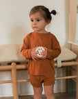 Pecan Solid Bamboo Lounge Set - Top & Bottom
