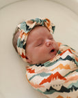 Mountain Print Bamboo Bow Headband