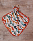 Mountain Print Bamboo Lovie with Wooden Ring