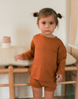 Pecan Solid Bamboo Lounge Set - Top & Bottom