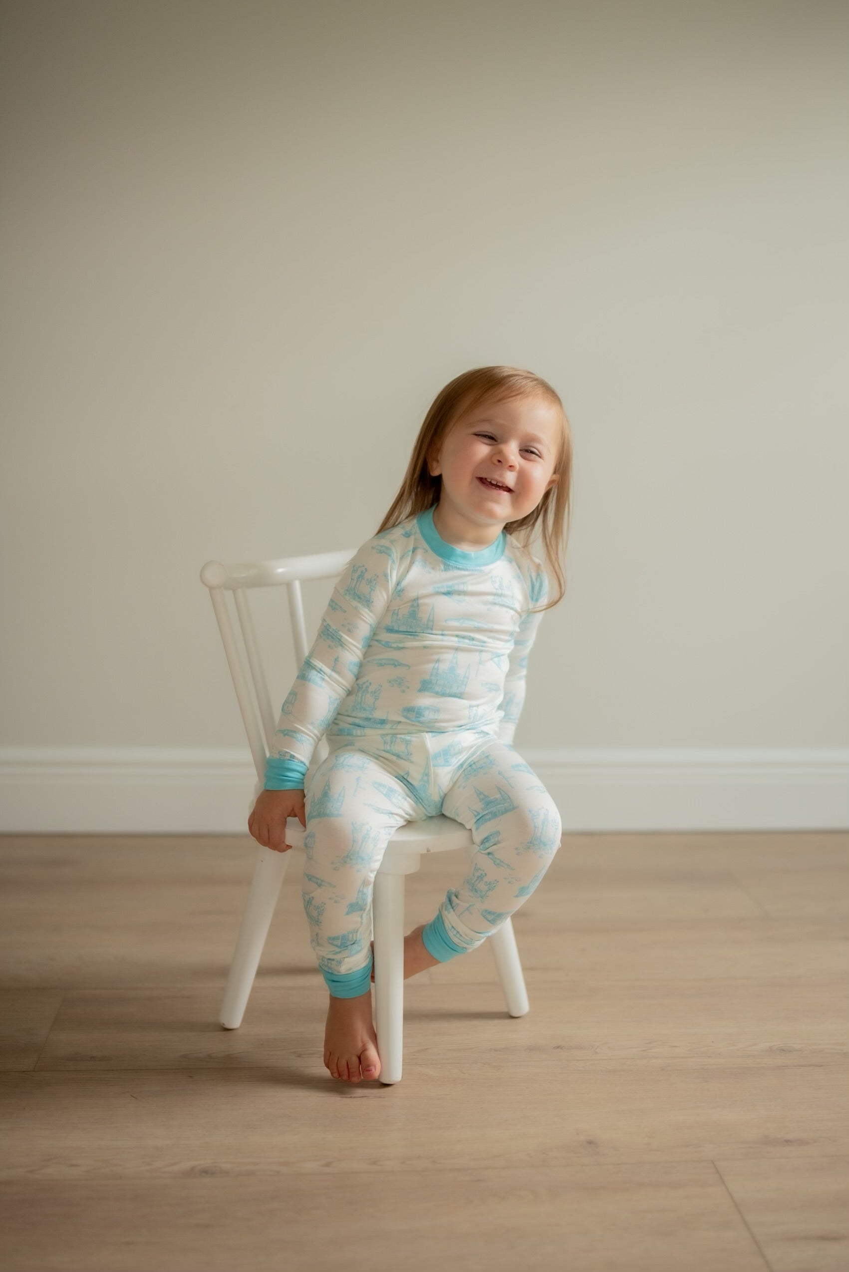 Blue Toile 2 Piece Bamboo Pajama Set