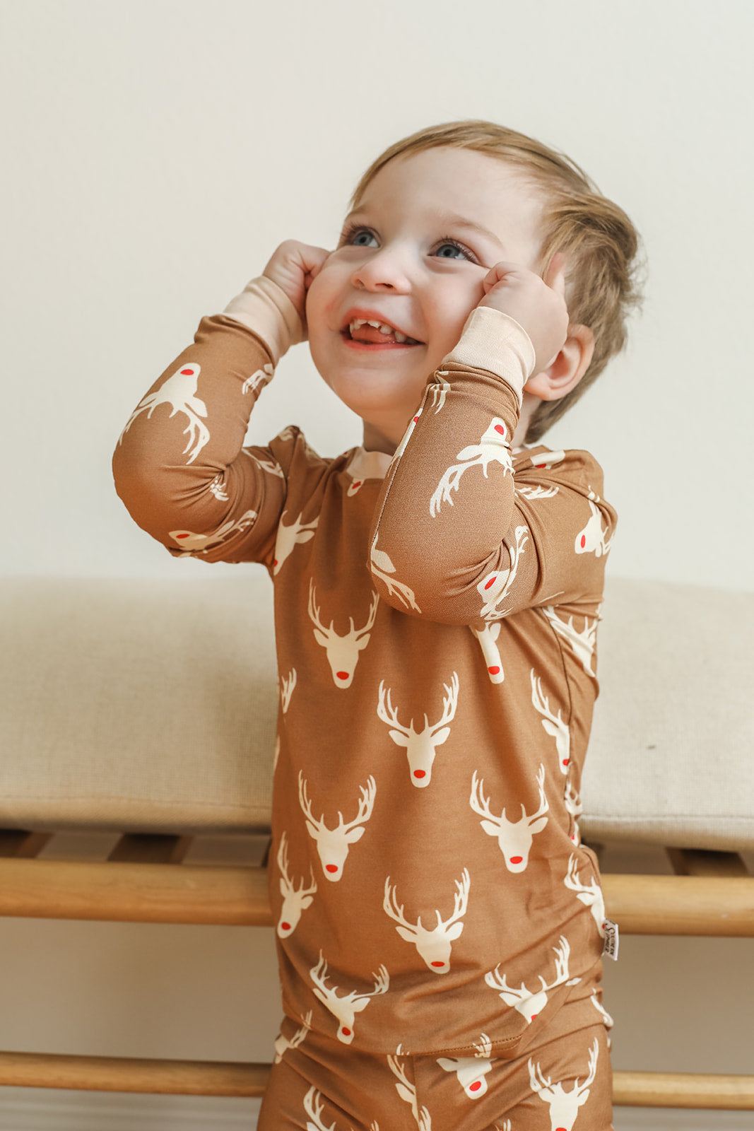 Reindeer 2 Piece Bamboo Pajama Set