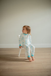 Blue Toile 2 Piece Bamboo Pajama Set