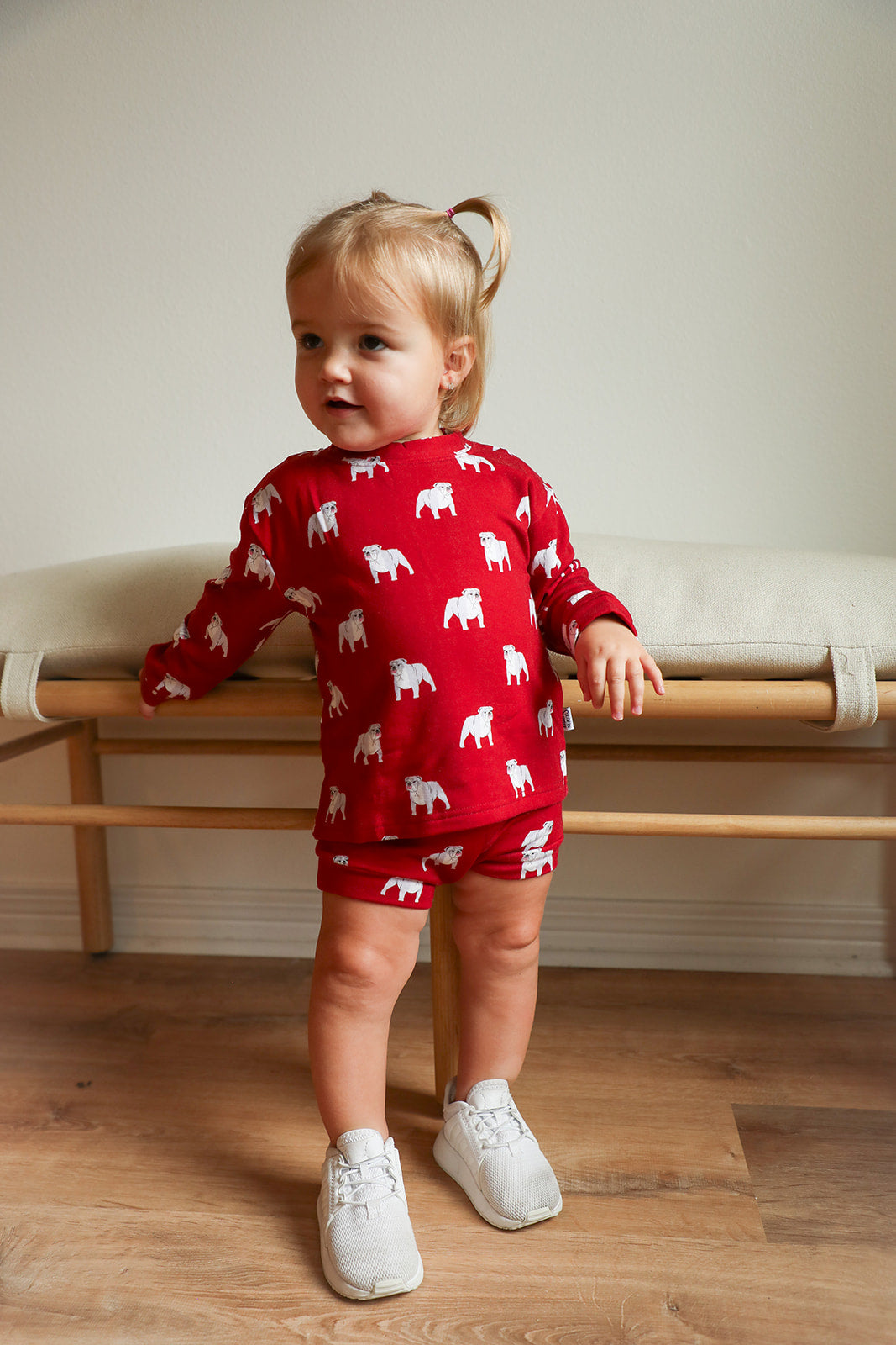 Red Bulldog Bamboo Sweatshirt Set - Top & Bottom