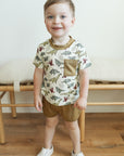 Dino Bamboo Varsity Short Set - T-shirt & Shorts