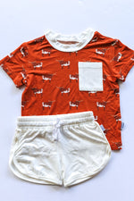 Load image into Gallery viewer, Longhorn Bamboo Varsity Short Set - T-shirt &amp; Shorts
