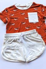 Load image into Gallery viewer, Longhorn Bamboo Varsity Short Set - T-shirt &amp; Shorts
