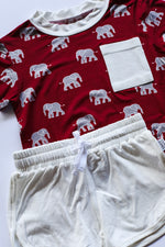 Load image into Gallery viewer, Elephant Bamboo Varsity Short Set - T-shirt &amp; Shorts
