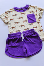 Load image into Gallery viewer, Tiger Bamboo Varsity Short Set - T-shirt &amp; Shorts
