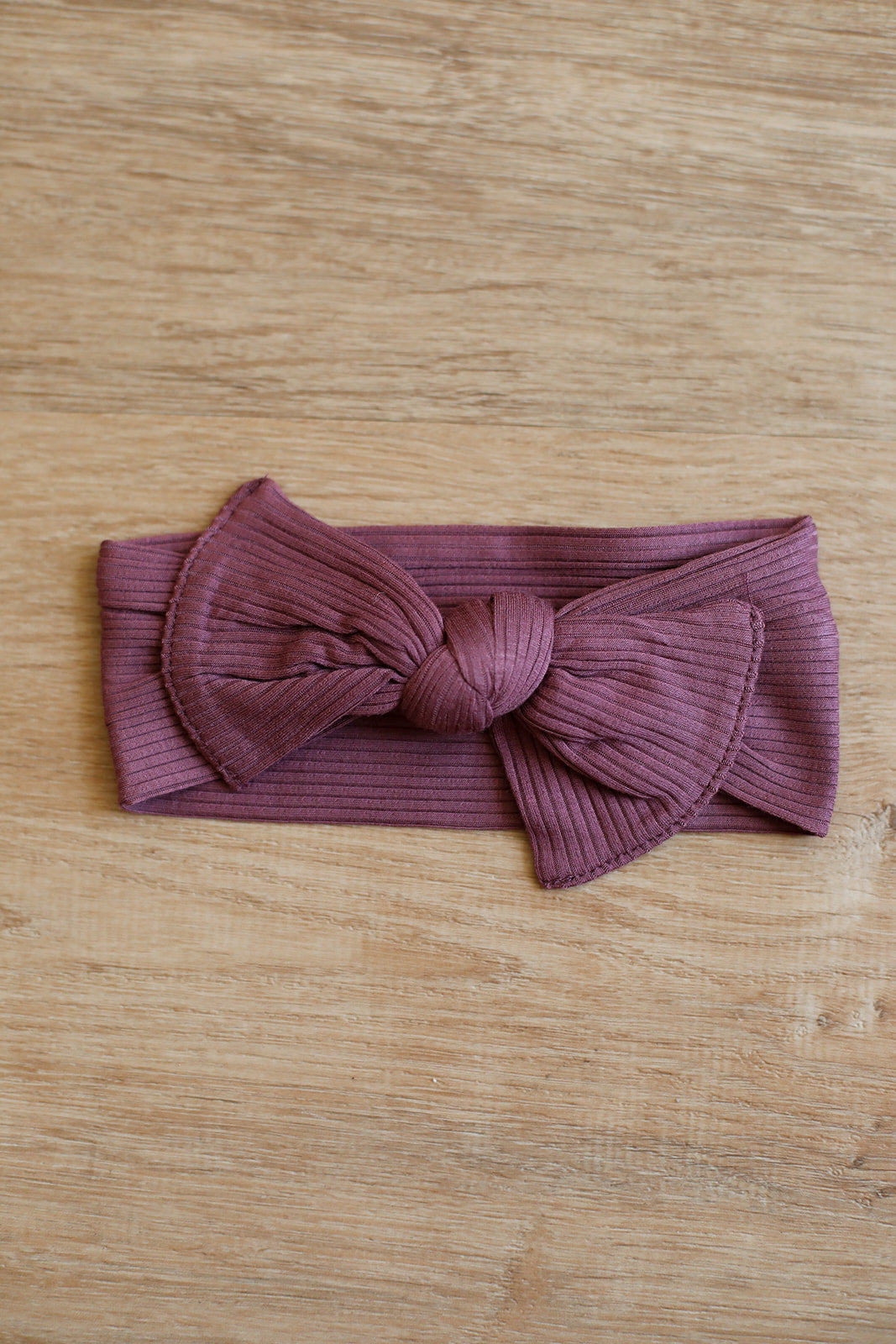 Mulberry Ribbed Solid Bamboo Bow Headband