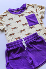 Load image into Gallery viewer, Tiger Bamboo Varsity Short Set - T-shirt &amp; Shorts
