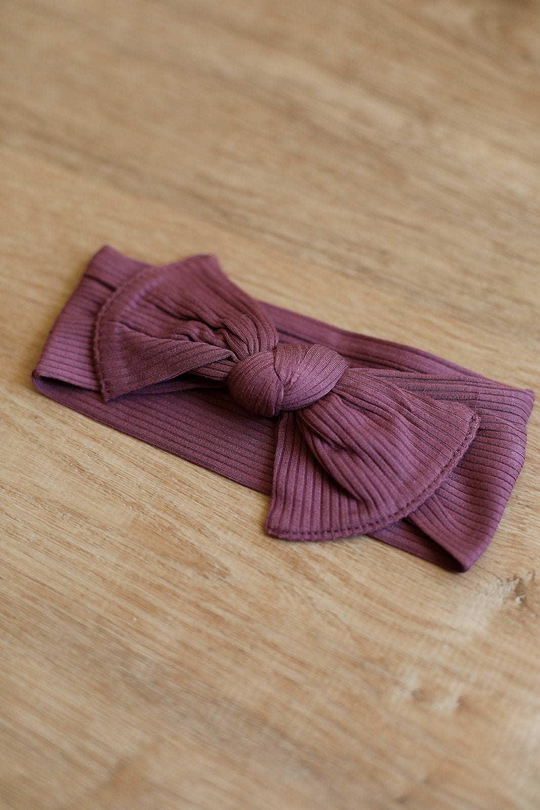 Mulberry Ribbed Solid Bamboo Bow Headband