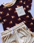 Maroon Bulldog Bamboo Varsity Short Set - T-shirt & Shorts