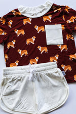 Load image into Gallery viewer, Collie Bamboo Varsity Short Set - T-shirt &amp; Shorts
