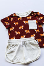 Load image into Gallery viewer, Collie Bamboo Varsity Short Set - T-shirt &amp; Shorts
