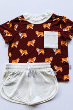 Load image into Gallery viewer, Collie Bamboo Varsity Short Set - T-shirt &amp; Shorts
