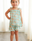 Blue Bunny Bamboo Spaghetti Strap Set - Adjustable Straps