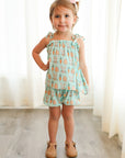 Blue Bunny Bamboo Spaghetti Strap Set - Adjustable Straps