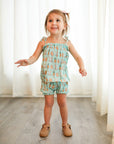 Blue Bunny Bamboo Spaghetti Strap Set - Adjustable Straps