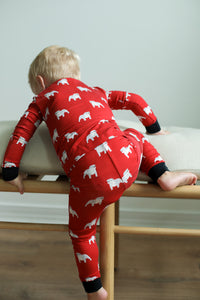 Red Bulldog 2 Piece Bamboo Pajama Set