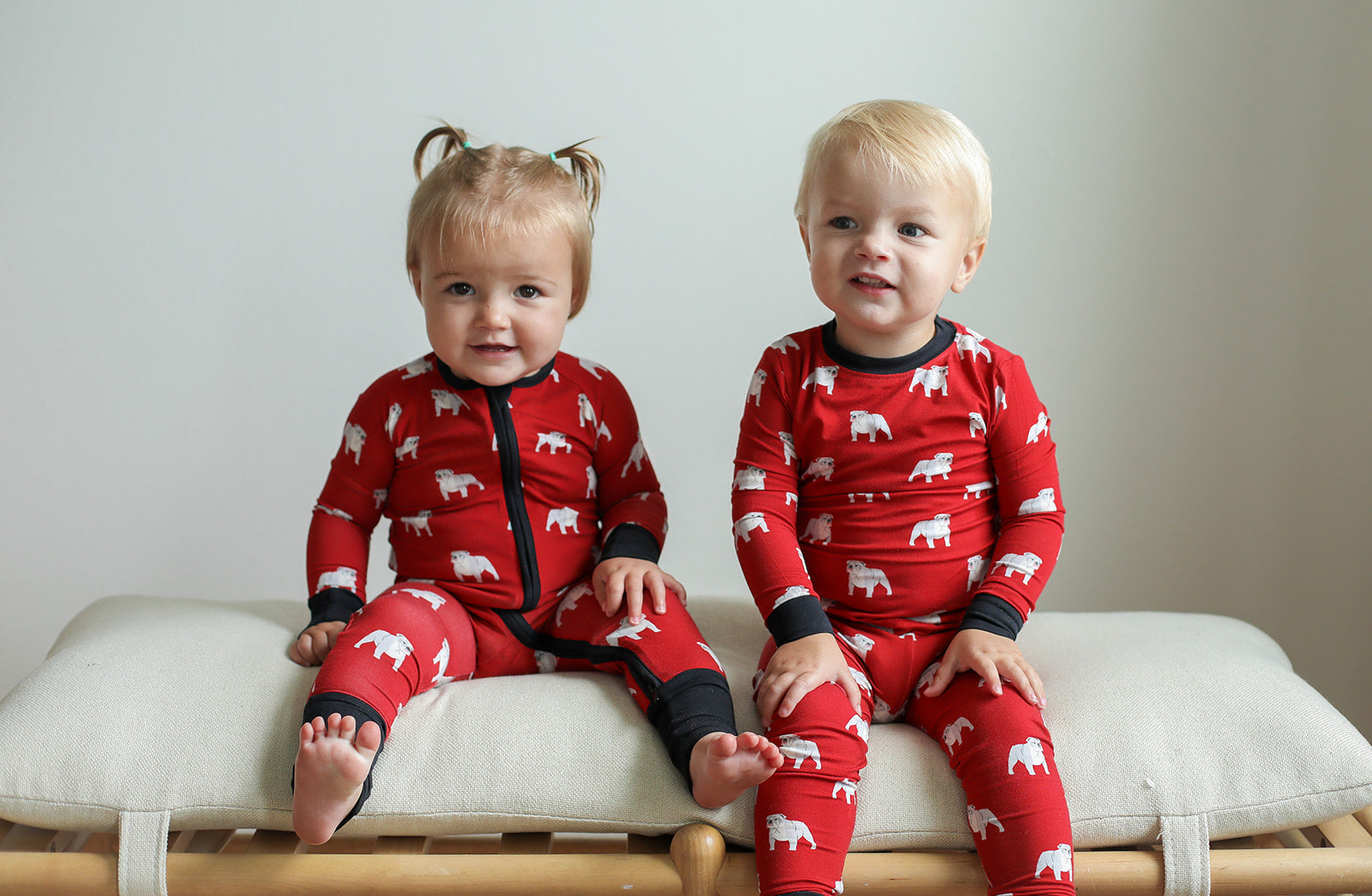 Red Bulldog 2 Piece Bamboo Pajama Set