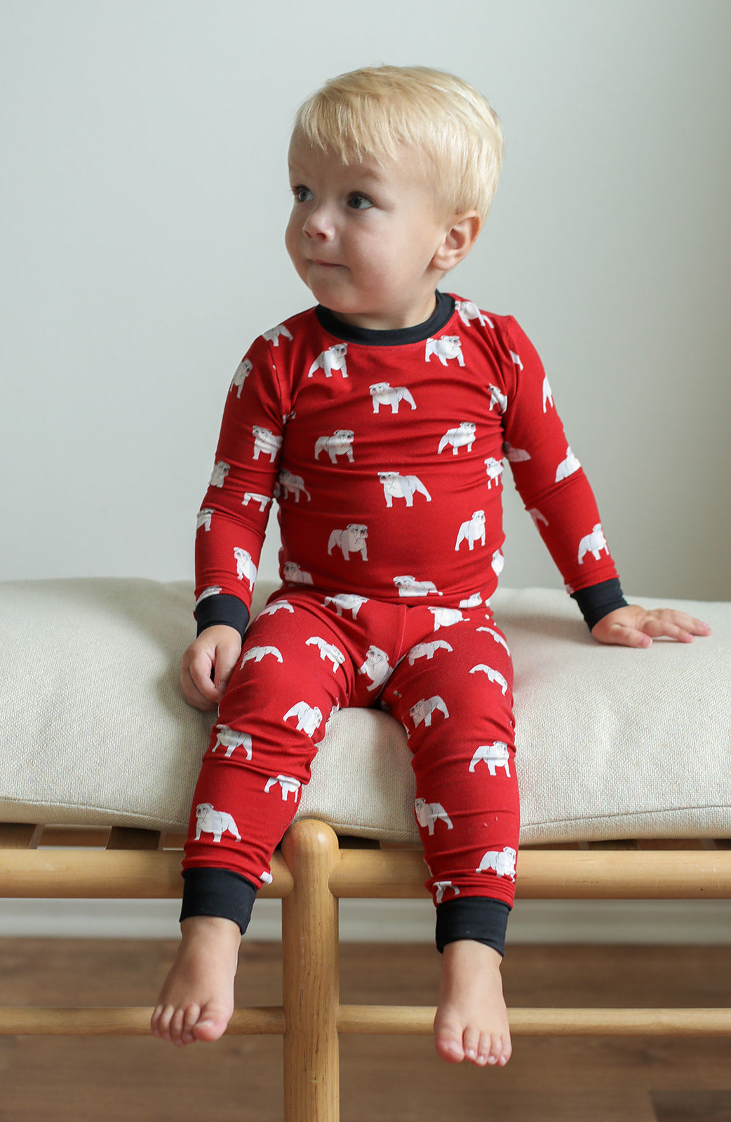 Red Bulldog 2 Piece Bamboo Pajama Set