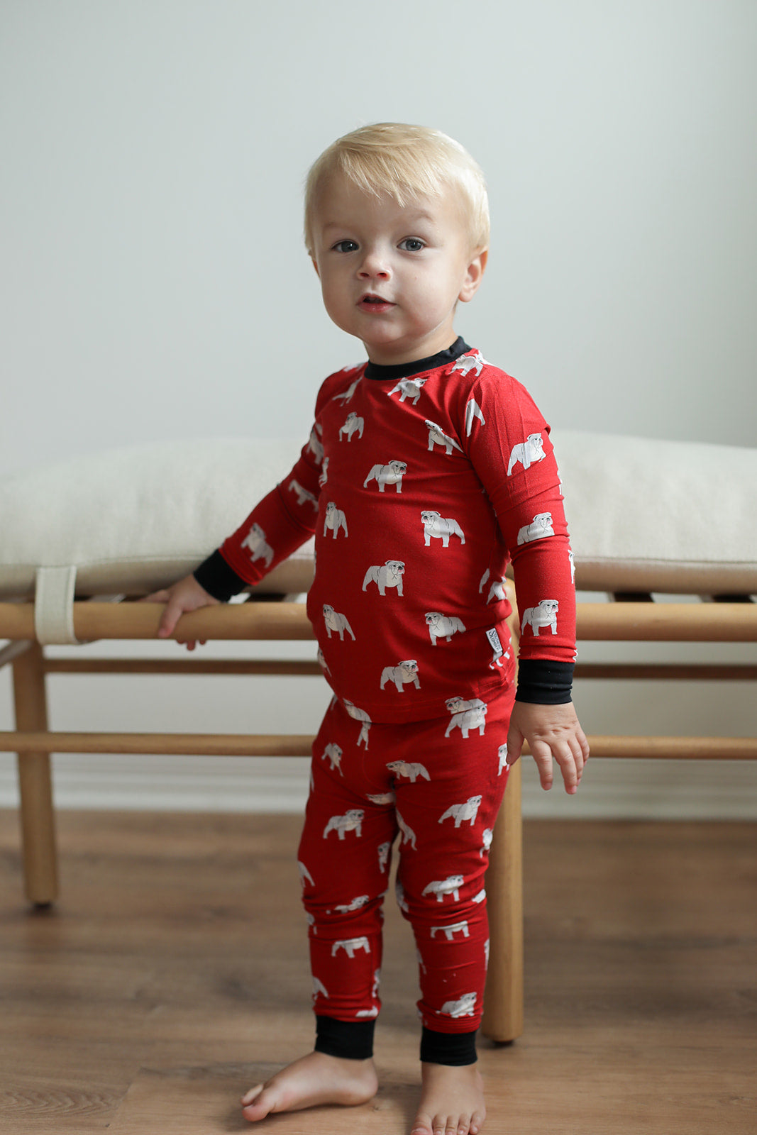 Red Bulldog 2 Piece Bamboo Pajama Set