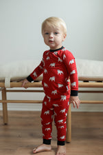 Load image into Gallery viewer, Red Bulldog 2 Piece Bamboo Pajama Set
