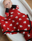 Red Bulldog Bamboo Swaddle Blanket