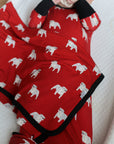 Red Bulldog Bamboo Swaddle Blanket