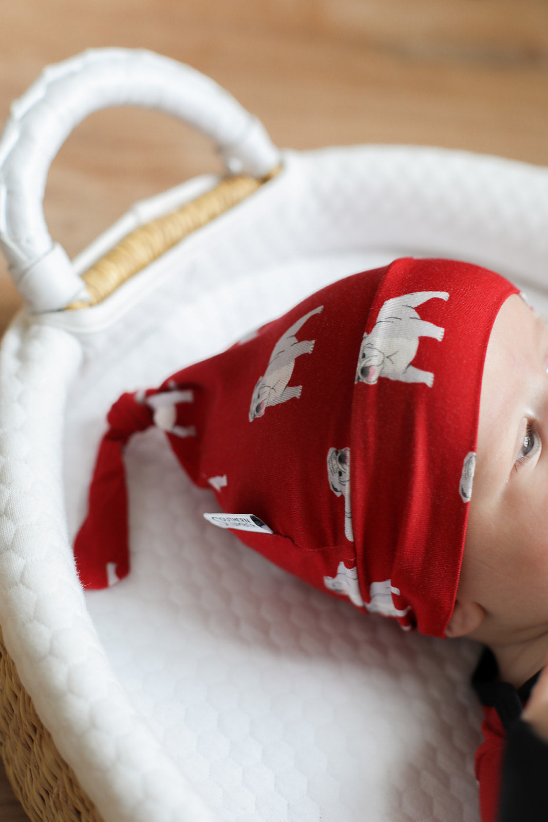 Red Bulldog Bamboo Knotted Hat