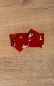 Red Bulldog Bamboo Bow Headband