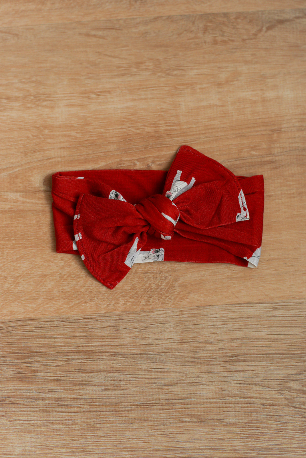 Red Bulldog Bamboo Bow Headband