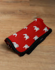Red Bulldog Bamboo Swaddle Blanket
