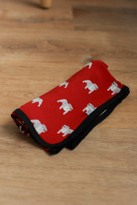 Red Bulldog Bamboo Swaddle Blanket