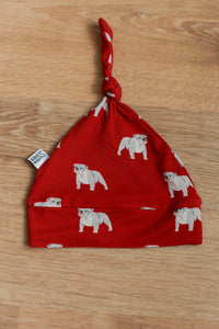 Red Bulldog Bamboo Knotted Hat