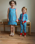 Red Arch Bamboo Tiered Twirl Dress - with Pockets