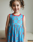 Red Arch Bamboo Tiered Twirl Dress - with Pockets