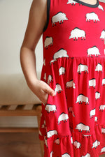 Load image into Gallery viewer, Pig Bamboo Tiered Twirl Dress - with Pockets
