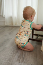 Load image into Gallery viewer, Beach Dog Bamboo Henley Onesie with Snaps
