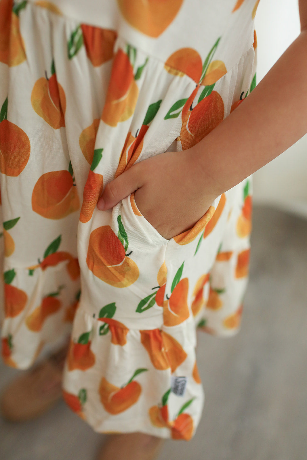 Peaches Bamboo Tiered Twirl Dress - with Pockets