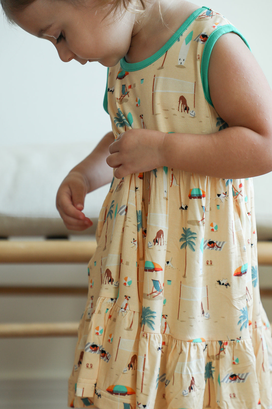 Beach Dog Bamboo Tiered Twirl Dress - with Pockets