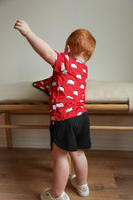 Load image into Gallery viewer, Pig Bamboo Varsity Short Set - T-shirt &amp; Shorts
