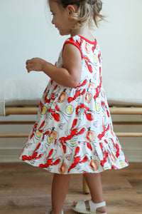 Crawfish Bamboo Tiered Twirl Dress - with Pockets