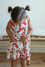 Load image into Gallery viewer, Crawfish Bamboo Tiered Twirl Dress - with Pockets
